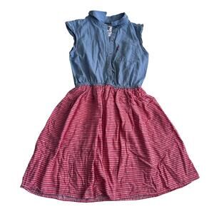 Levi's Girls Chambray & Striped Dress - Size Medium (10/12)